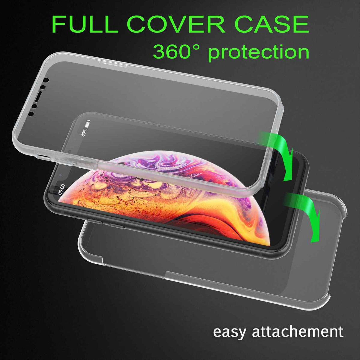 NALIA 360 Grad Handy Hülle für Apple iPhone XR, Full Cover Case Rundum Bumper