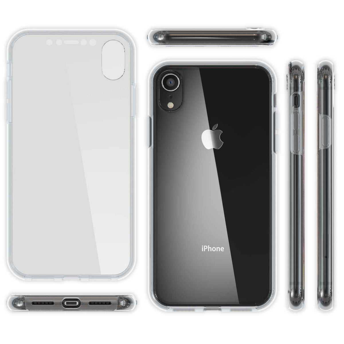 NALIA 360 Grad Handy Hülle für Apple iPhone XR, Full Cover Case Rundum Bumper