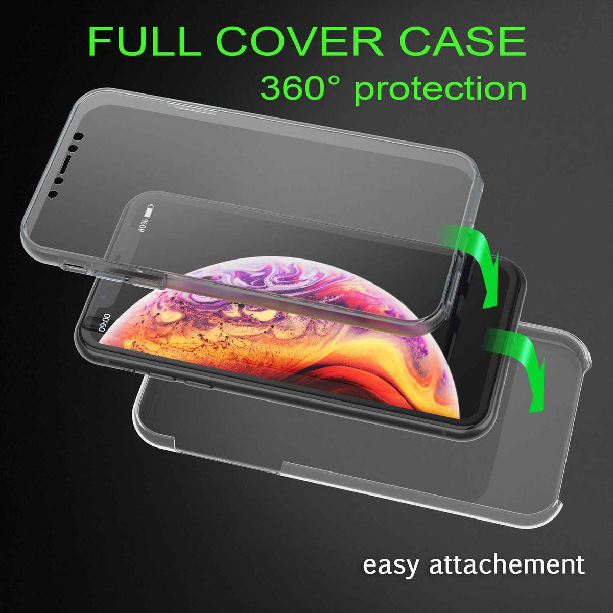 NALIA 360 Grad Handy Hülle für Apple iPhone XR, Full Cover Case Rundum Bumper