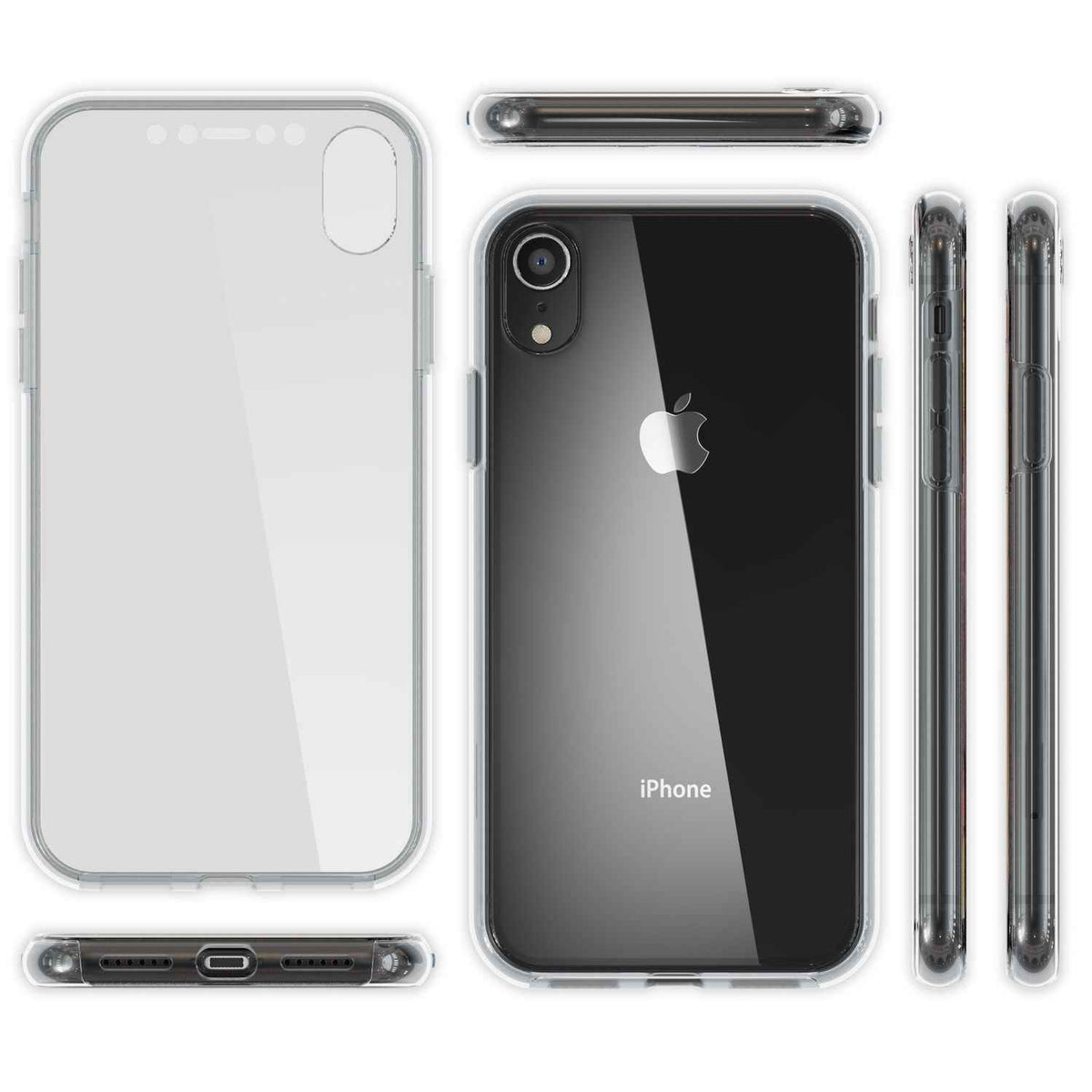NALIA 360 Grad Handy Hülle für Apple iPhone XR, Full Cover Case Rundum Bumper