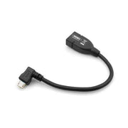 System-S USB A Host zu Micro USB OTG Kurzkabel 12 cm mit 90° Winkelstecker