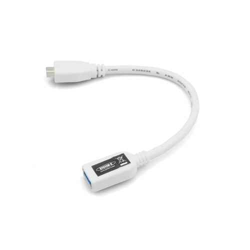 System-S Micro USB 3.0 OTG Host Adapter Kabel (USB A Host zu Micro-B Stecker) in Weiß für Samsung Galaxy Note 3 20 cm