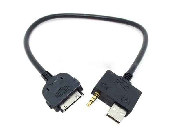 System-S KFZ Auto USB & 3.5mm Klinke für iPhone iPod 30-Pin Anschluss für Hyundai Kia MDI 25cm