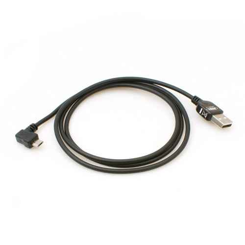 System-S Micro USB 2.0 Kabbel gewinkelt 90 grad Winkelstecker (links/male) Datenkabel und Ladekabel 100 cm