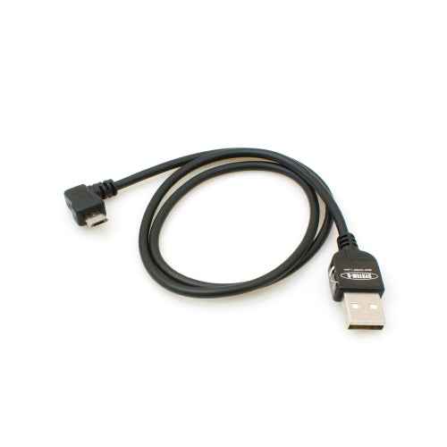 System-S Micro USB 2.0 Kabbel gewinkelt 90 grad Winkelstecker (links/male) Datenkabel und Ladekabel 50 cm