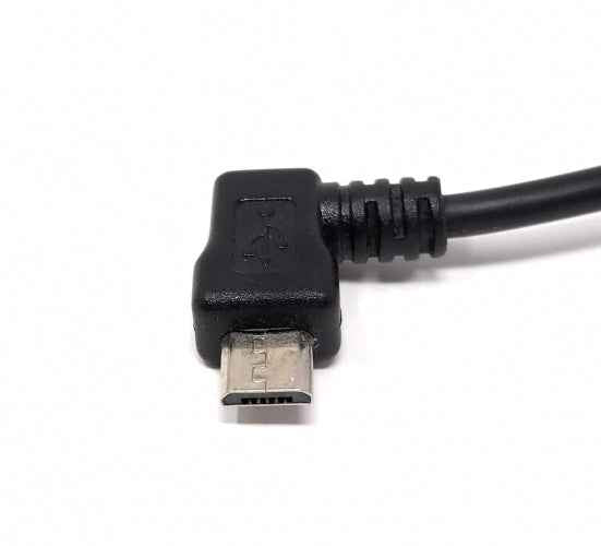 System-S Micro USB 2.0 Kabbel gewinkelt 90 grad Winkelstecker (links/male) Datenkabel und Ladekabel 50 cm