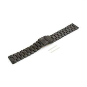 SYSTEM-S 22mm Edelstahl-Uhrenarmband – Schwarz – mit Faltschließe und Federstegen