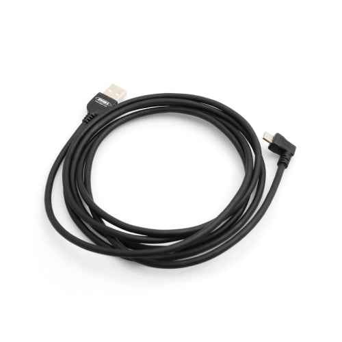 System-S USB A male zu Micro USB 2.0 male Daten- und Ladekabel 200 cm 90 grad gewinkelt rechts Winkelstecker
