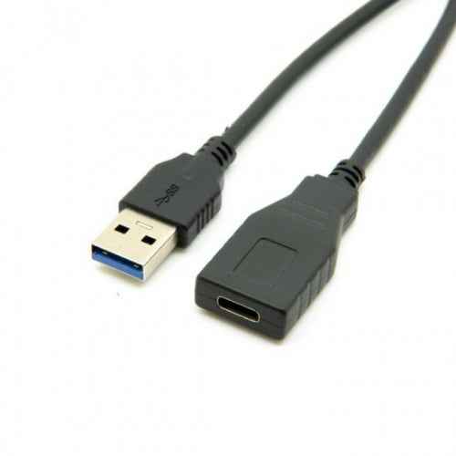 System-S USB 3.1 Type C (female) zu USB 3.0 Type A (male) Datenkabel Ladekabel Kabel Verlängerung 30 cm