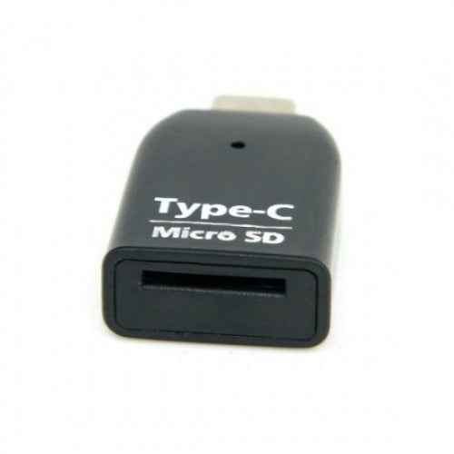 System-S Adapter USB 3.1 Typ C  für microSD / SDHC / SDXC / T-Flash Karten Leser Card Reader Mini Kartenlesegerät in Schwarz