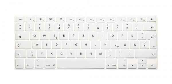System-S Silikon Tastaturschutz Tastaturabdeckung QWERTZ Deutsche Tastatur Abdeckung Schutz für MacBook Pro 13" 15" 17" iMac MacBook Air 13" Farbe: Silber