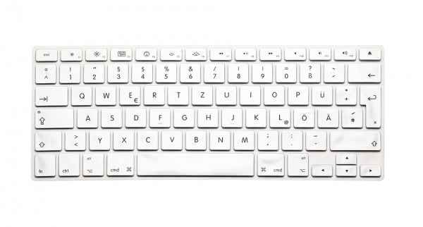 System-S Silikon Tastaturschutz Tastaturabdeckung QWERTZ Deutsche Tastatur Abdeckung Schutz für MacBook Pro 13" 15" 17" iMac MacBook Air 13" in Weiß