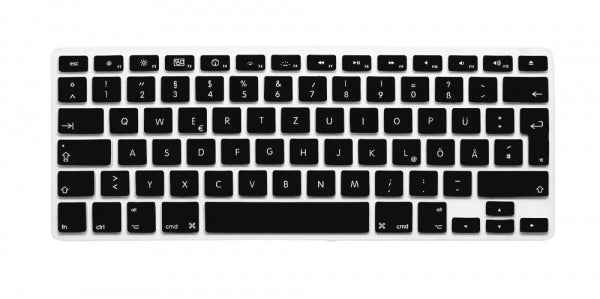 System-S Silikon QWERTZ Deutsche Tastatur Schutz für MacBook Pro 13" 15" 17" und für MacBook Air 13" in Schwarz Tastaturschutz Abdeckung Tastaturabdeckung