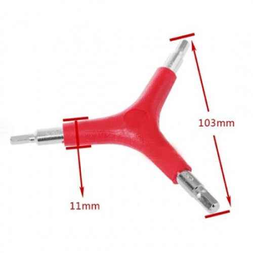 System-S 3-in-1 Y-Schlüssel Sechskant Schraubendreher Set Hexagon (4 / 5 / 6 mm) Fahrrad Reparaturset Werkzeug