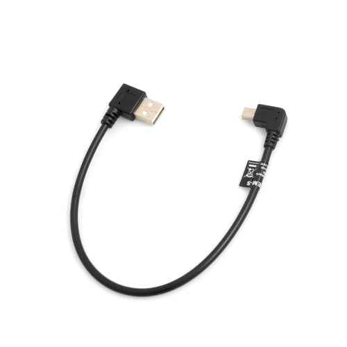 SYSTEM-S Mini USB 90° Links gewinkelt Winkelstecker auf USB Typ A (male) 90° rechtsgewinkelt Kabel Datenkabel Ladekabel 26 cm