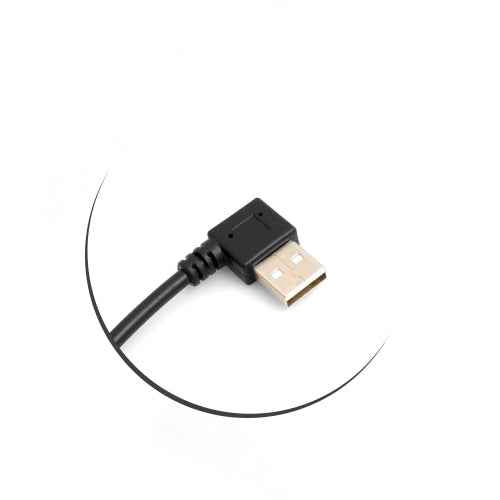 SYSTEM-S Mini USB 90° Links gewinkelt Winkelstecker auf USB Typ A (male) 90° rechtsgewinkelt Kabel Datenkabel Ladekabel 26 cm