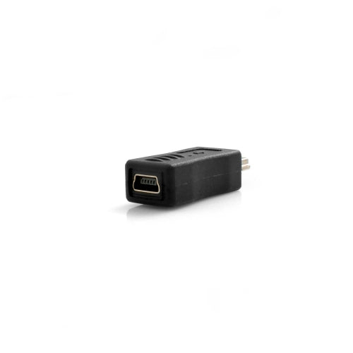 Mini USB Adapter Stecker auf Buchse Kunststoff schwarz | System-S