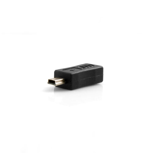 Mini USB Adapter Stecker auf Buchse Kunststoff schwarz | System-S