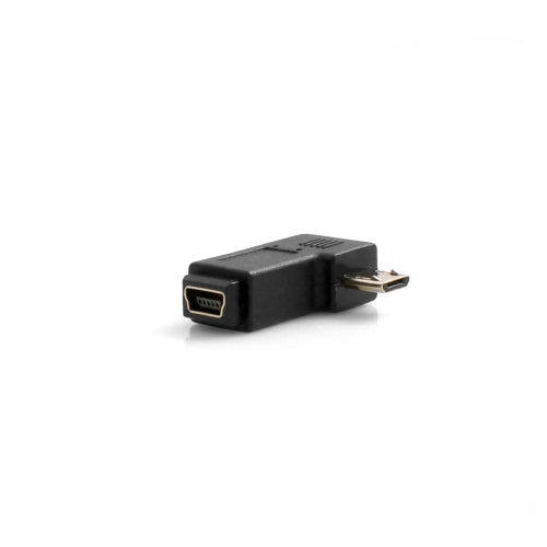 Adapter Mini USB auf Micro USB 90° links gewinkelt schwarz 3,1 cm | System-S