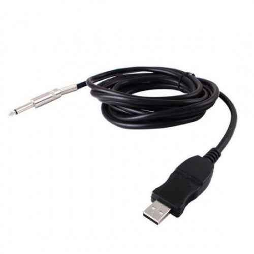 SYSTEM-S 3 meter USB Gitarrenkabel Basskabel Kabel Klinkenstecker USB zu Audio 1/4  6.3mm Male