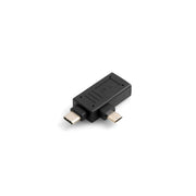 USB-Adapter USB-A 3.0 Buchse auf Micro-USB und USB-C 3.1 90° OTG schwarz