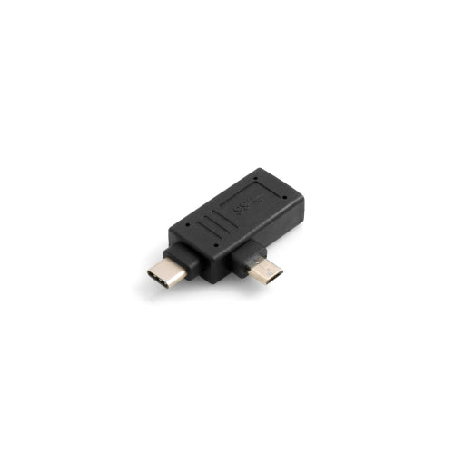 USB-Adapter USB-A 3.0 Buchse auf Micro-USB und USB-C 3.1 90° OTG schwarz