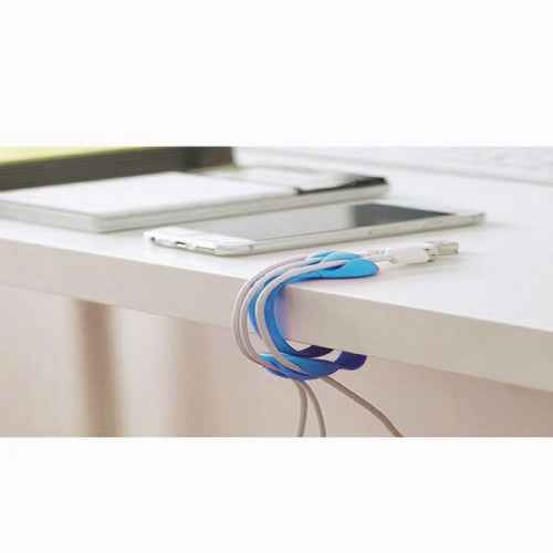 SYSTEM-S Kabelmanager Kabel Clip Organizer Schreibtisch Kabelclip Kabelbefestigung Kabelführung für Schreibtisch in BLAU