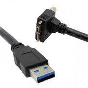 SYSTEM-S USB 3.0 A (male) zu Micro USB 3.0 (male) Aufwärts gewinkelt 120cm high speed Datenkabel Ladekabel mit Feststellschraube für Nikon D800 D800E D810
