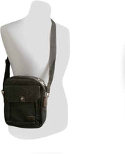 SYSTEM-S Universal Schultertasche mit 5 Fächern Umhängetasche 24 cm, Schwarz