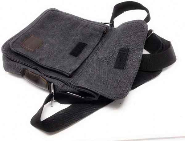 SYSTEM-S Universal Schultertasche mit 5 Fächern Umhängetasche 24 cm, Schwarz