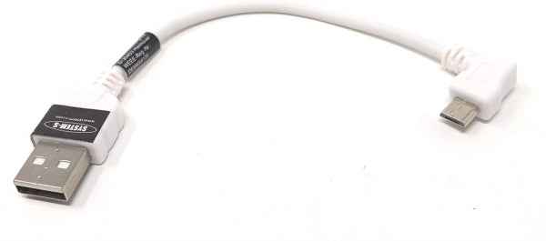 System-S USB A Stecker zu USB 2.0 Micro B Stecker 10 cm Links Winkel