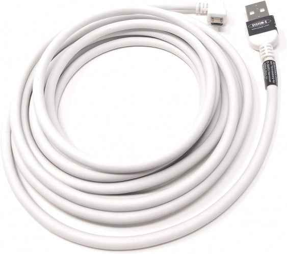 SYSTEM-S 3 m Micro USB 2.0 Kabel gewinkelt 90 grad Winkelstecker (links) WEISS