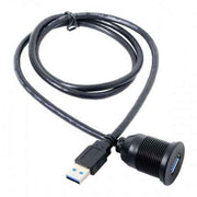 System-S 1m Doppel USB A 3.0. Kabel Verlängerungskabel Einbaubuchse für Unterputz Armaturenbrett