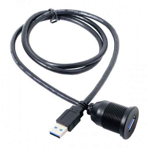 System-S 1m Doppel USB A 3.0. Kabel Verlängerungskabel Einbaubuchse für Unterputz Armaturenbrett