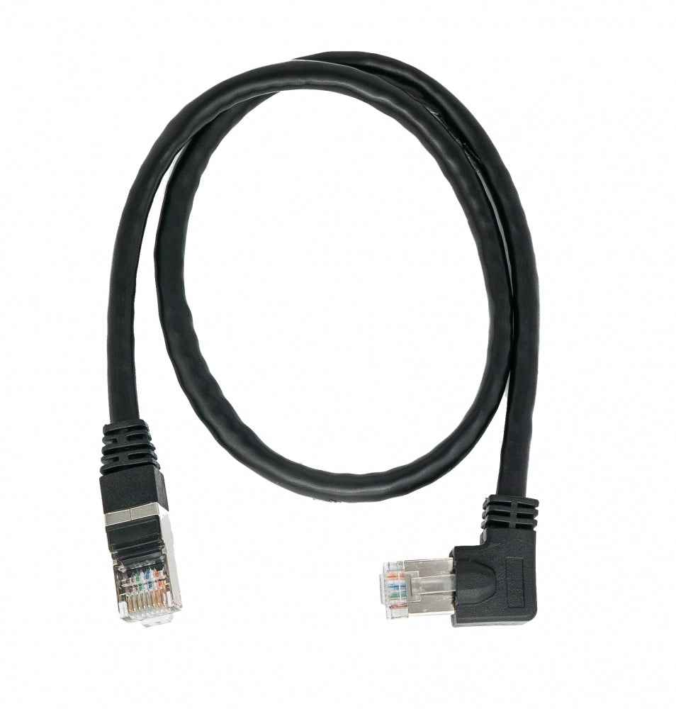 SYSTEM-S LAN Kabel 0,5 m RJ45 Stecker Ethernetkabel Netzwerkkabel Winkel in Schwarz