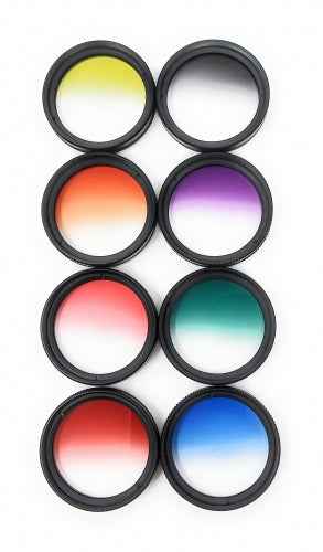 SYSTEM-S Farbfilter Set 37 mm 8 Stück mit Übergang Farbe Filter für Fotografie