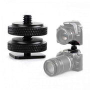 SYSTEM-S Blitzschuh Adapter mit 1/4" Gewinde aus Metall in Schwarz für Kamera