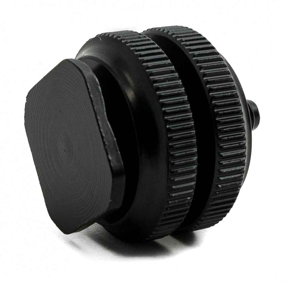 SYSTEM-S Blitzschuh Adapter mit 1/4" Gewinde aus Metall in Schwarz für Kamera