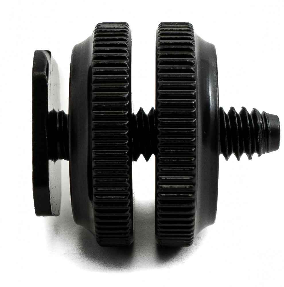 SYSTEM-S Blitzschuh Adapter mit 1/4" Gewinde aus Metall in Schwarz für Kamera