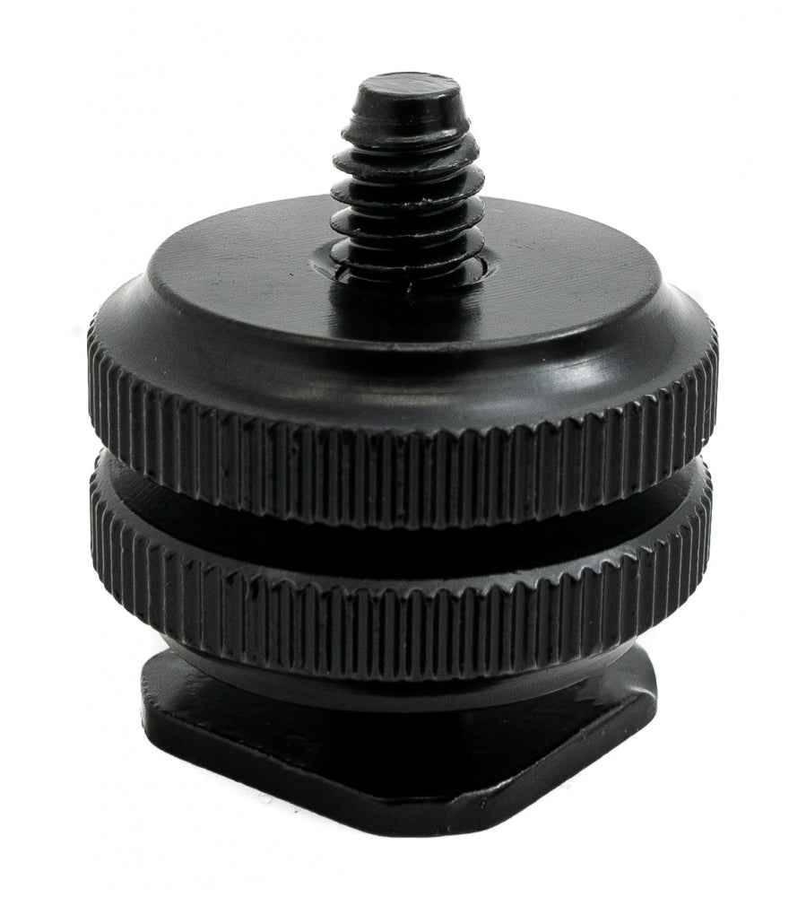 SYSTEM-S Blitzschuh Adapter mit 1/4" Gewinde aus Metall in Schwarz für Kamera