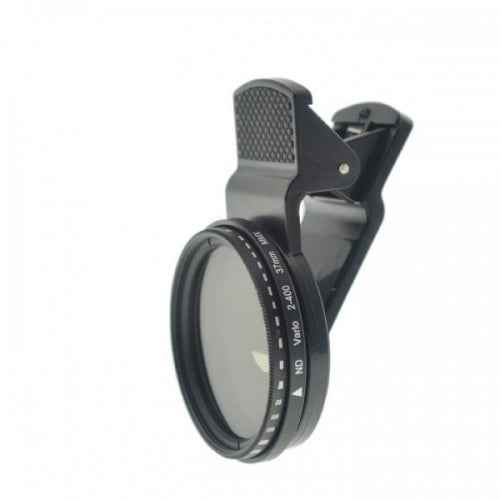 SYSTEM-S ND Vario Filter 37 mm Neutraldichtefilter Graufilter mit Clip für Smartphone