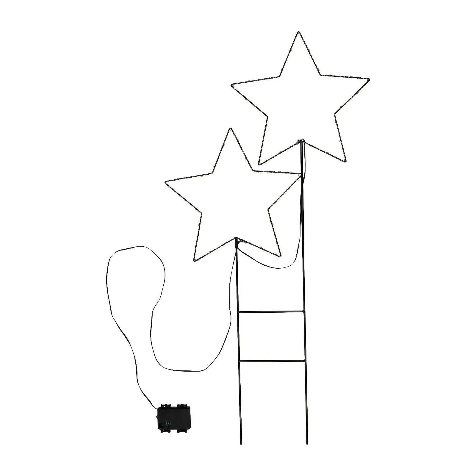 Gartenstecker Stern LED warmweiß 50x98 cm mit Timer und Batteriebetrieb