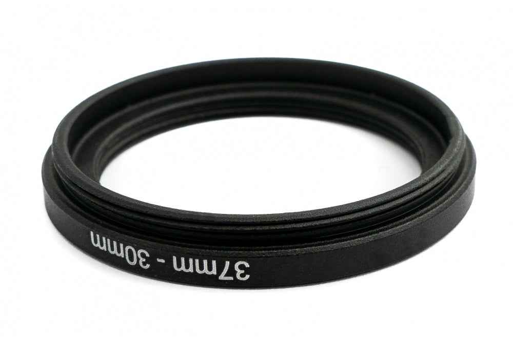 SYSTEM-S Objektiv Adapter 37 mm Gewinde zu 30 mm Step Down Ring in Schwarz für Filter