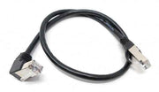 SYSTEM-S LAN Kabel 0,5 m RJ45 Stecker Ethernetkabel Netzwerkkabel Winkel in Schwarz