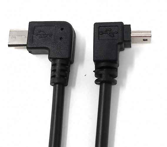 SYSTEM-S USB 2.0 Kabel 22 cm Mini B Stecker zu Micro B Stecker Winkel Schwarz