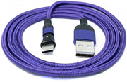SYSTEM-S USB 3.1 Kabel 1 m Typ C Stecker zu 2.0 A Buchse 180° Winkel in Lila