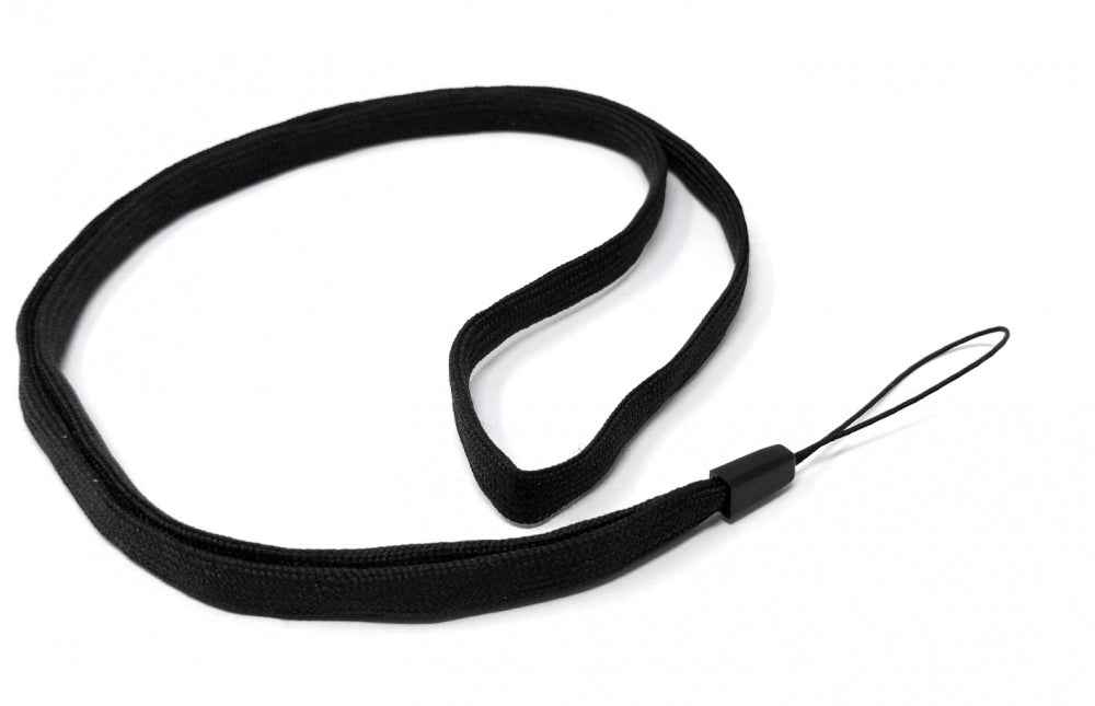 SYSTEM-S 5er Pack Halsband Trageband mit Schlaufe in Schwarz für Smartphone MP3-Player