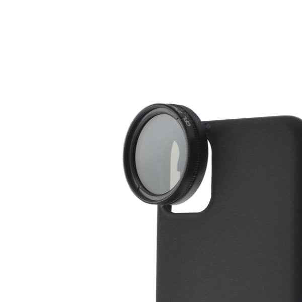 SYSTEM-S CPL Filter 37 mm Circular Polarizer Linse in Schwarz mit Hülle für iPhone 12 Pro
