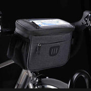 SYSTEM-S Fahrrad Tasche Lenker Befestigung wasserfest mit Flaschenhalter in Schwarz