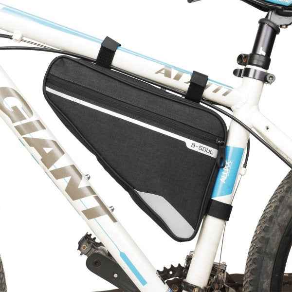 SYSTEM-S Fahrrad Tasche Befestigung spritzwasserfest in Schwarz  Dreiecktasche Rahmentasche Triangeltasche